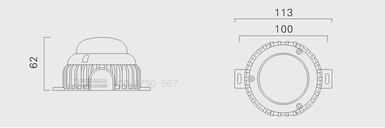 LED點光源,3W點光源,大功率點光源,十字星光尺寸圖