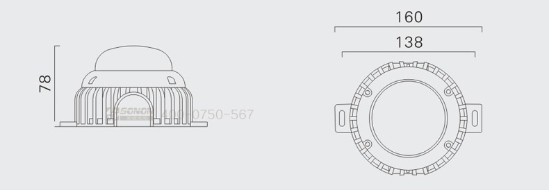 LED點光源,6W點光源,大功率點光源,十字星光尺寸圖